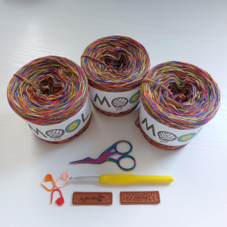 Sada klubíček MOOL v dárkové tašce (celkem 360g příze)
